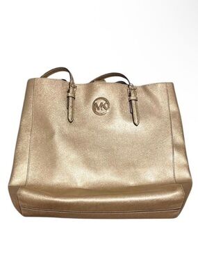 Michael Kors Metallic Gold Leather Tote